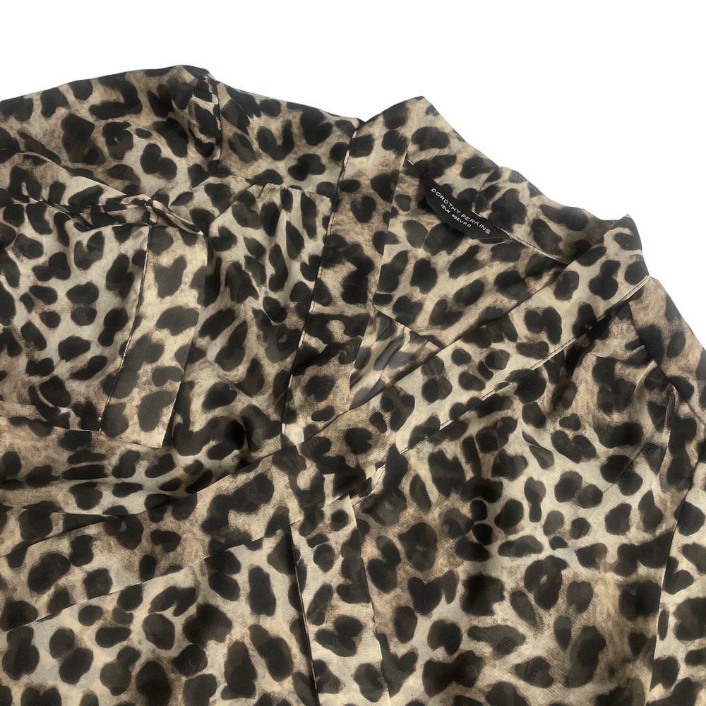 Dorothy Perkins 8 Semi Sheer Women's Blouse Animal Print 3/4‎ Sleeve Converts